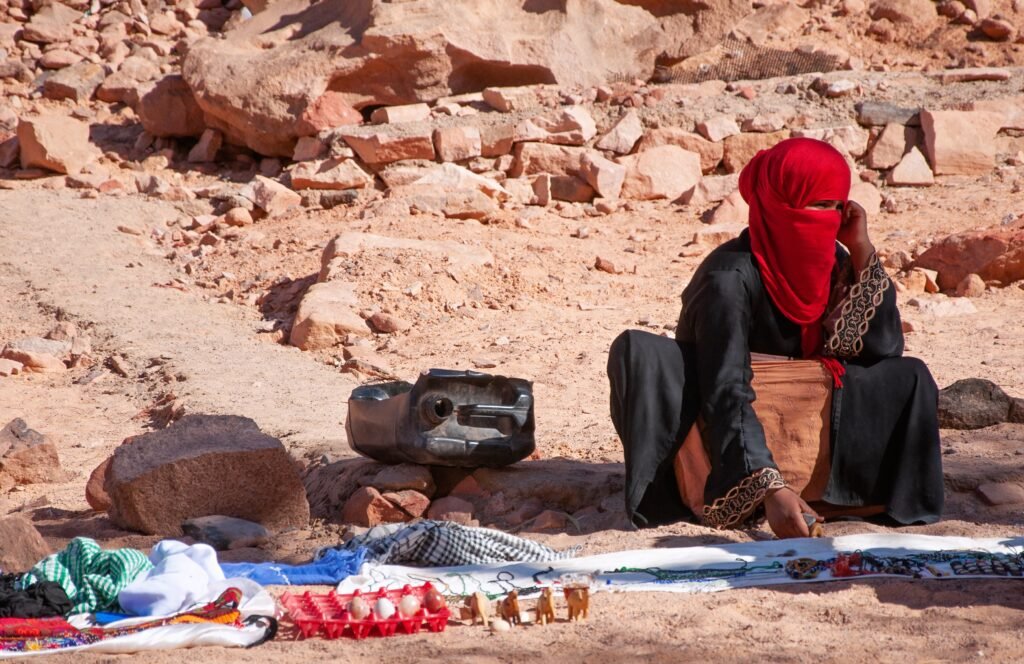 bedouin woman with covered face